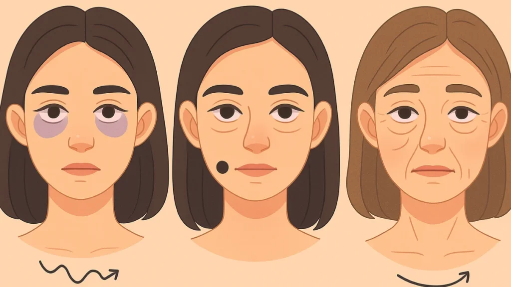 evolución de bolsas y ojeras con el envejecimiento
